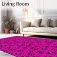 thumbnail image 2 of ODIKA 2'x3' Machine Washable Non-Slip Area Rug, Macabre Stitch Canvas Hook Artistry Seasonal Project High Traffic Rug with Pad, Pink, 644162, 2 of 8
