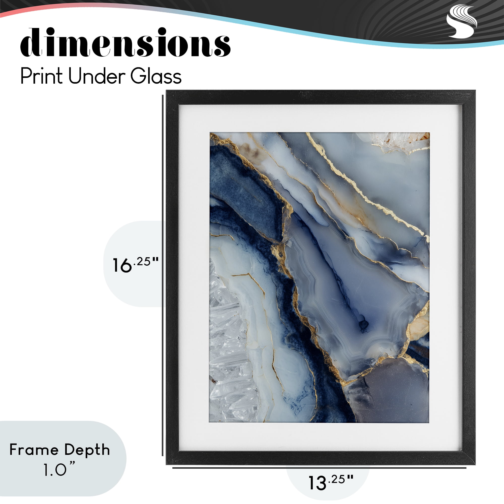 Stupell Industries Crystal Twilight Cracks Black Framed Print Under Glass, design by Svetlana Aleynikova