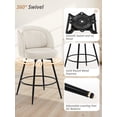 thumbnail image 6 of Carolayne 26.5" Swivel Bar Stools Set of 3, Modern Fabric Counter Height Bar stools with Back & Removable Cushion for Kitchen Island, Linen Color, 6 of 9