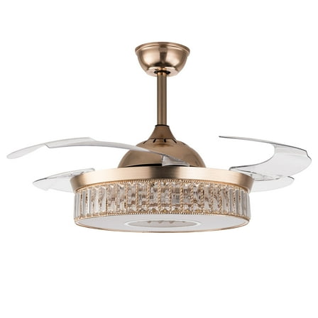 Dwellnix 3-in-1 Ceiling Fan with K5 Crystal Light, Adjustable Fan Speeds, Light Color Settings, 1/2/4 Hour Timer, Low Noise for Home Comfort