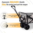 thumbnail image 6 of Beach Wagon with Big Wheels for Sand, 220lbs Collapsible Wagon Cart, Foldable Wagon with Adjustable Handle, All-Terrain Outdoor Utility Wagon Cart for Camping, Sports, Shopping, Snow Camouflage, 6 of 6
