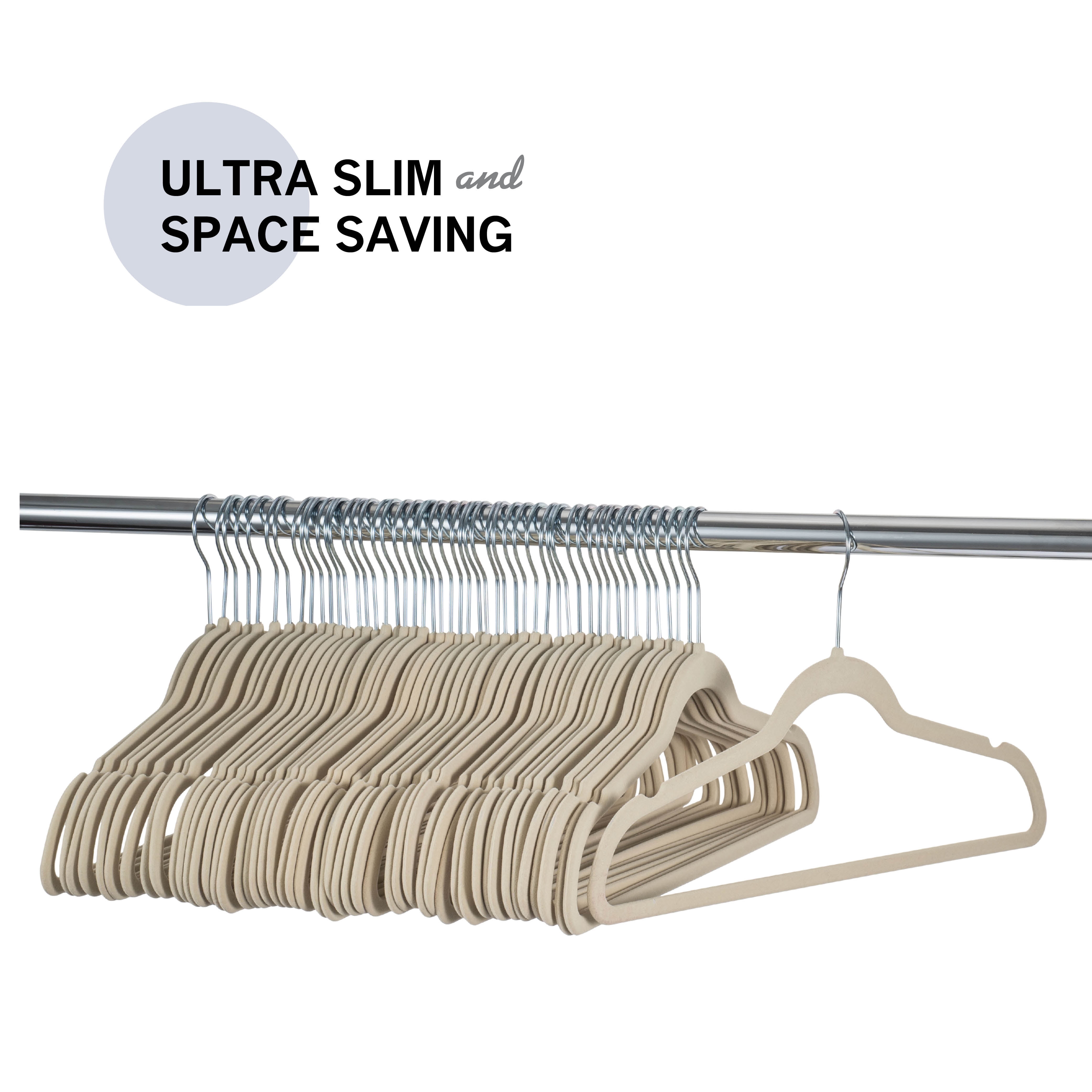 Non-Slip Velvet Hangers Ultra Thin Space Saving 360° Swivel Hook 50 pack