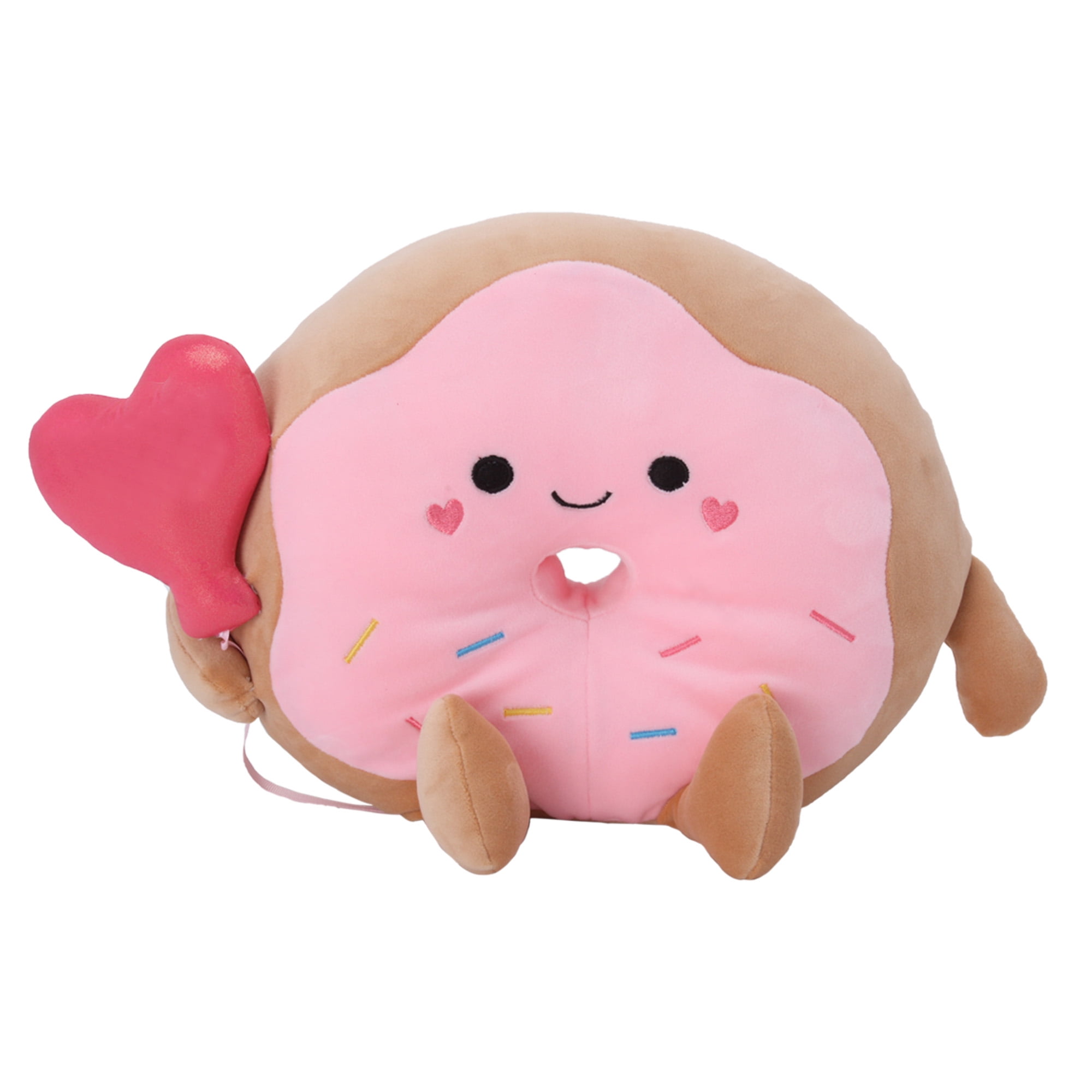 Comment célébrer la Saint-Valentin en polyester de 13,5 pouces, jouets en peluche de beignet -- rose