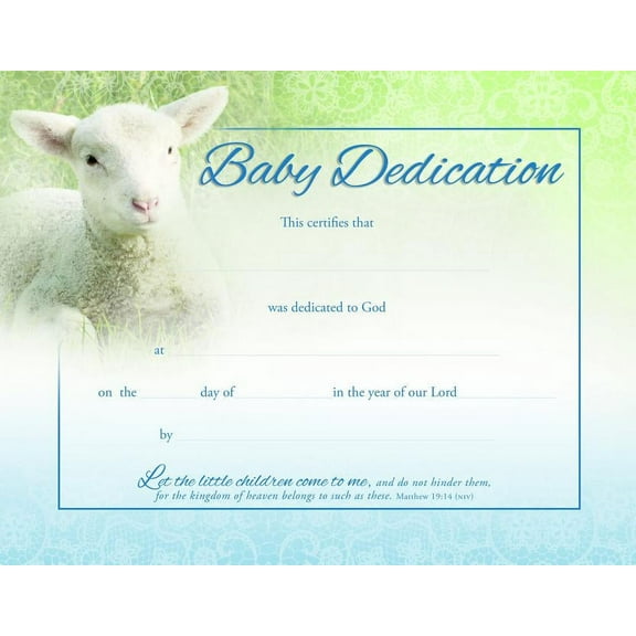 Baptism Certificate - Coated Stock (Pk of 6)