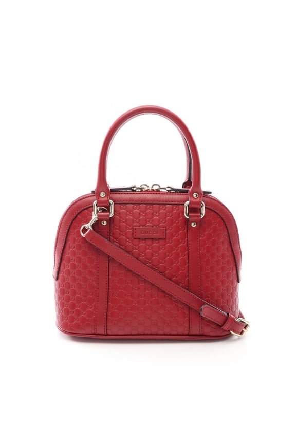 Pre-Owned Gucci Microguccissima 2-Way Handbag, Leather, Women's, Red, 449654