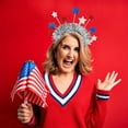 thumbnail image 4 of Patriotic Headband, 4th of July Head Boppers - Red White Blue Headpiece,USA Flag Headbands for Independence Day Party Favors Fourth of July Party Accessories, Memorial Day Headbands, 4 of 4