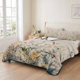 thumbnail image 2 of Twin XL Quilt Set 68''x98'', Vintage Botanical Lightweight Bedspread Coverlet Set with 2 Pillow Shams, Spring Floral Summer Botanical Rustic Breathable All Season Quilt Bedding for Dorm/Guest Room, 2 of 9