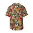 thumbnail image 2 of JUNZAN Mens Casual Button Down Shirts Short Sleeve Funny Owl Bird Print Shirt-3X-Large, 2 of 7