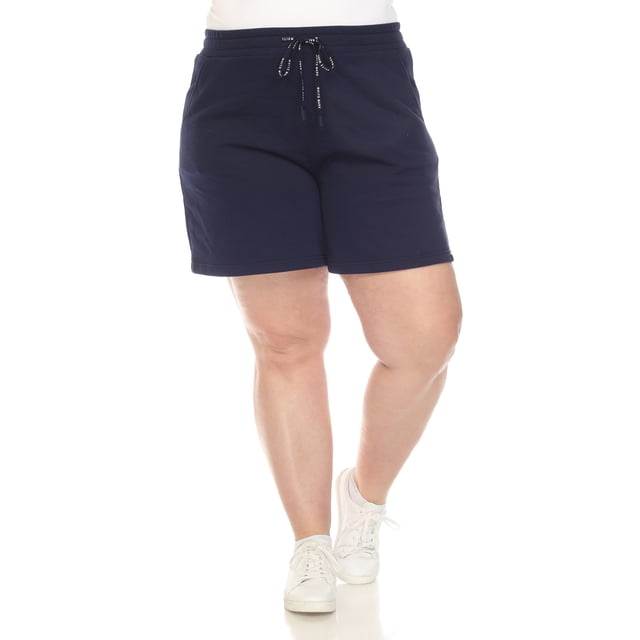 White Mark Women's Stretchy High Waist Longline Sweat Shorts