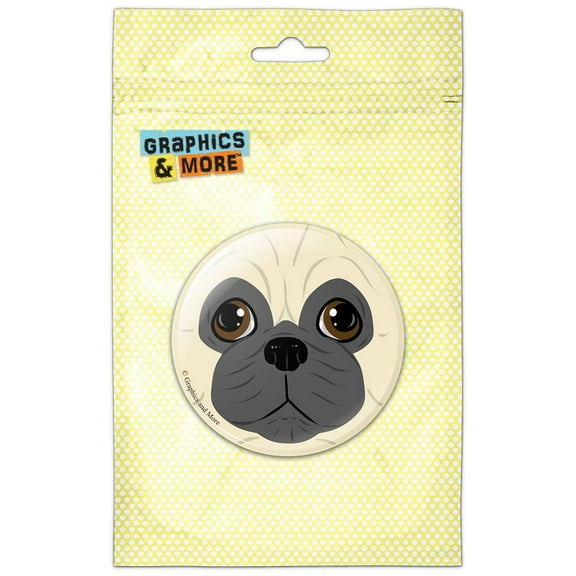 Pug Face Pet Dog Pinback Button Pin Badge