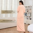 thumbnail image 4 of Robes for Women, LOFIR Long Womens Robes, Cozy Soft Fluffy Fleece Front Zipper Robe, Warm Plush Winter Bathrobe with Side Pockets, Coral, M, 4 of 7