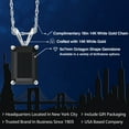 thumbnail image 2 of Gem Stone King 14K White Gold Black Onyx Pendant Necklace for Women | 2.10 Cttw | Gemstone December Birthstone | Emerald Cut 9X7MM | With 18 inch Chain, 2 of 6
