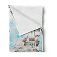 thumbnail image 2 of Medieval Soft Flannel Fleece Blanket, Pale Sketch Design of Middle Age Renaissance Building European Old Town Cityscape, Cozy Plush for Indoor and Outdoor Use, 50" x 60", Multicolor, by Ambesonne, 2 of 5