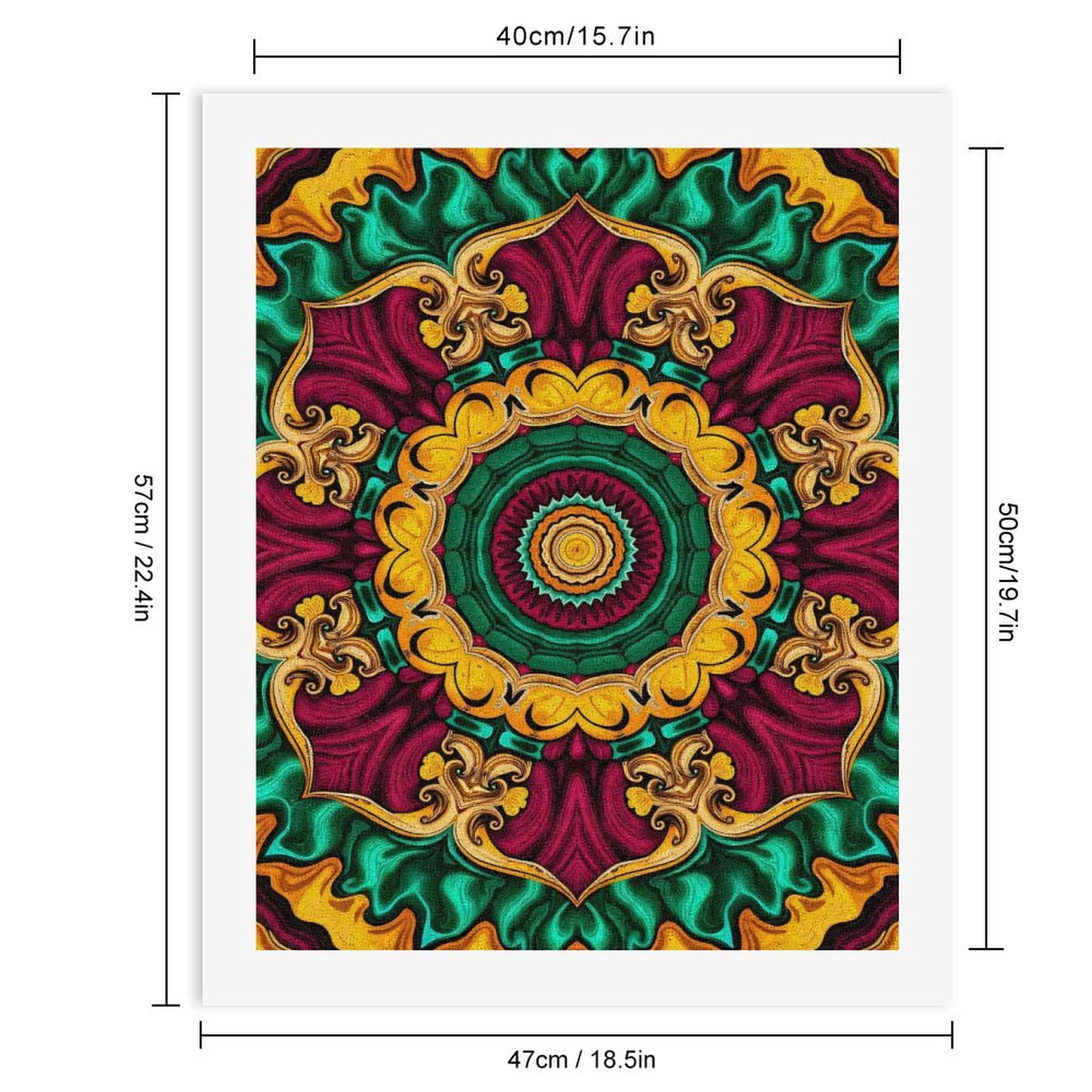 Paint By Numbers Kit for Adults Beginner - DIY Colorful Mandala Design Art Canvas Painting Kits for Adults, Frameless Paint By Number for Adults for Home Wall Decor 16x20 Inch
