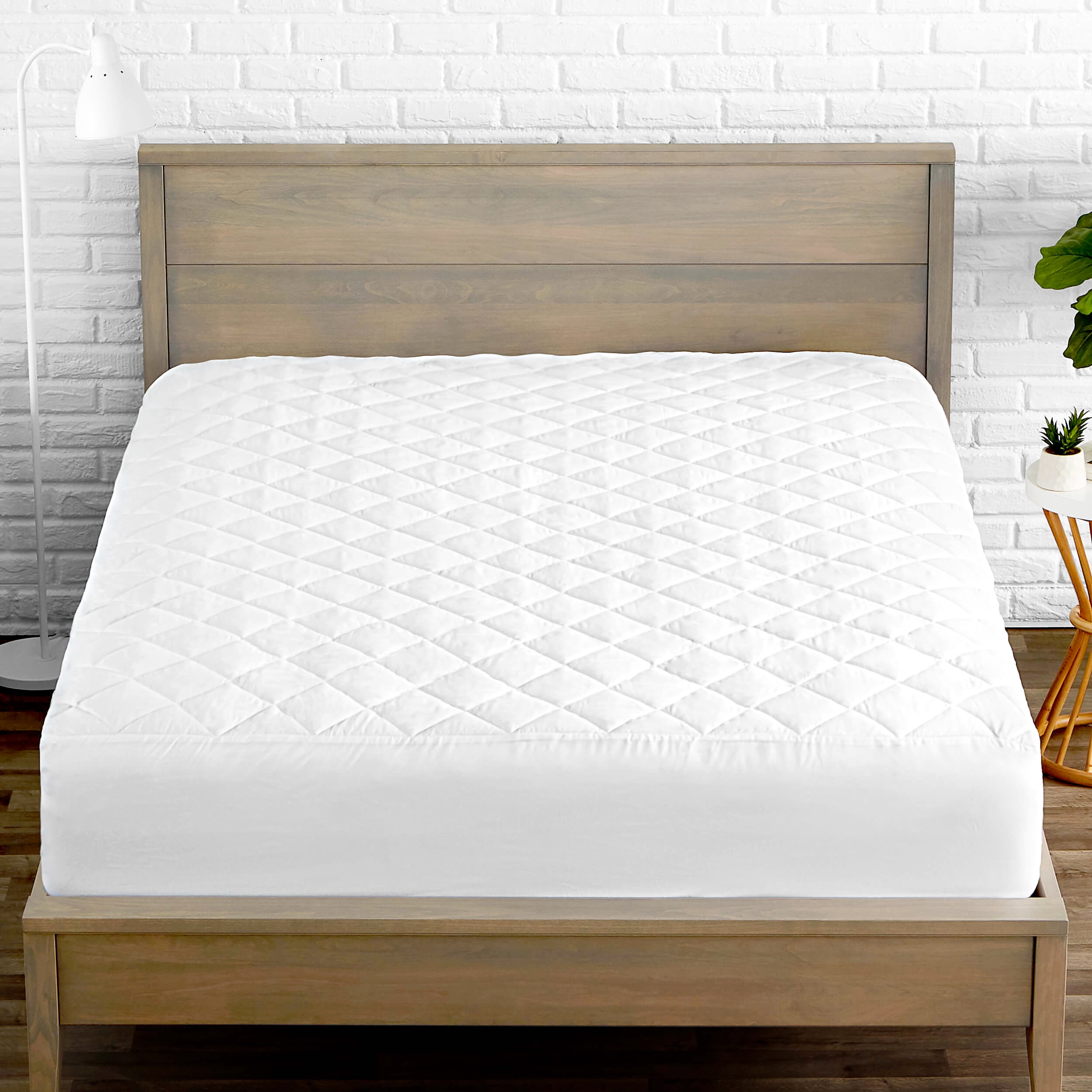 KKCD Brushed Fabric Mattress Topper with Elastic Straps,Bed