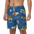 thumbnail image 2 of Uemuo Construction Vehicles Pattern Mens Swim Trunks Quick Dry Board Shorts with Mesh Lining, Stretch Beach Shorts Quick Dry No-Chafing Board Shorts-Medium, 2 of 9