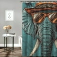 thumbnail image 2 of SHERONV Elephant Hat Sunglasses Shower Curtain Set with Hooks 36"x72, 2 of 7