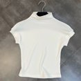 thumbnail image 5 of Kcolen Girl's Cap Sleeve Shirts Soft Turtle Neck T-Shirts Basic Casual Tunic Tops Solid Cute Stretchy Summer Tees, 5 of 5