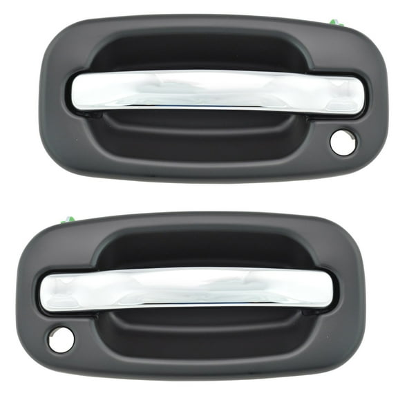 TRQ Chrome Black Exterior Door Handle Front Set for Silverado Pickup Truck DHA36970
