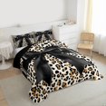 thumbnail image 3 of Feelyou Black Bowknot Ribbon Twin Comforter Sets, Leopard Cheetah Print Bedding Set, 2pcs, 3 of 8
