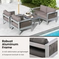 thumbnail image 7 of Costway Patio Aluminum Loveseat Sofa Outdoor Furniture Set with Thick Back & Seat Cushions Grey, 7 of 7