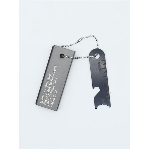 Magnesium rod fire starter with fire starter and flint edge, survival fire starter for camping/hiking/emergency