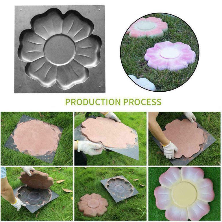 Decorative DIY Garden Pavement Flower Shaped Stepping Stone Mold Mould Tool  2022 New Path Maker DIY Concrete Mold Step Stone