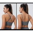 thumbnail image 2 of XFHLMJFF Women Bra V Neck Long Line Sports Bra Strap Padded Cup Adjustable Thin Strap Fitness Yoga Short Top Everyday Lingerie, 2 of 7