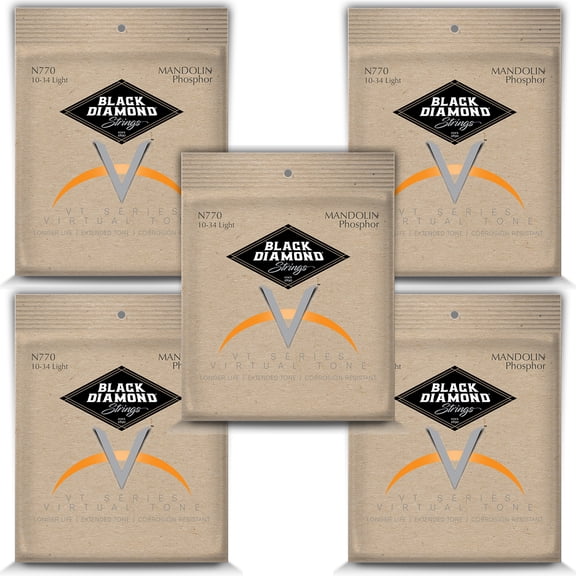 Black Diamond Mandolin Strings 5-Packs Phosphor Bronze Loop End .010-.034