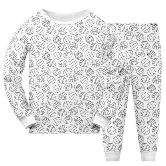 YOUSNH Outfit for Kids Kid Easter DIY Hand Painted Homewear Set Colouring Pajama Sets for Boy and Girl Can Play with and Wear Girls Casual Set White 7-8 Years