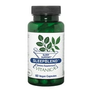 Vitanica Sleepblend, Non Habit Forming Sleep Support Supplement, with Melatonin, Valerian Root, Passionflower and Hops, Vegan, 60 Capsules
