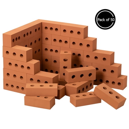 Construction Stacking Building Red Brick Block Rectangle Foam Kids Pretend Play Creativity Toy