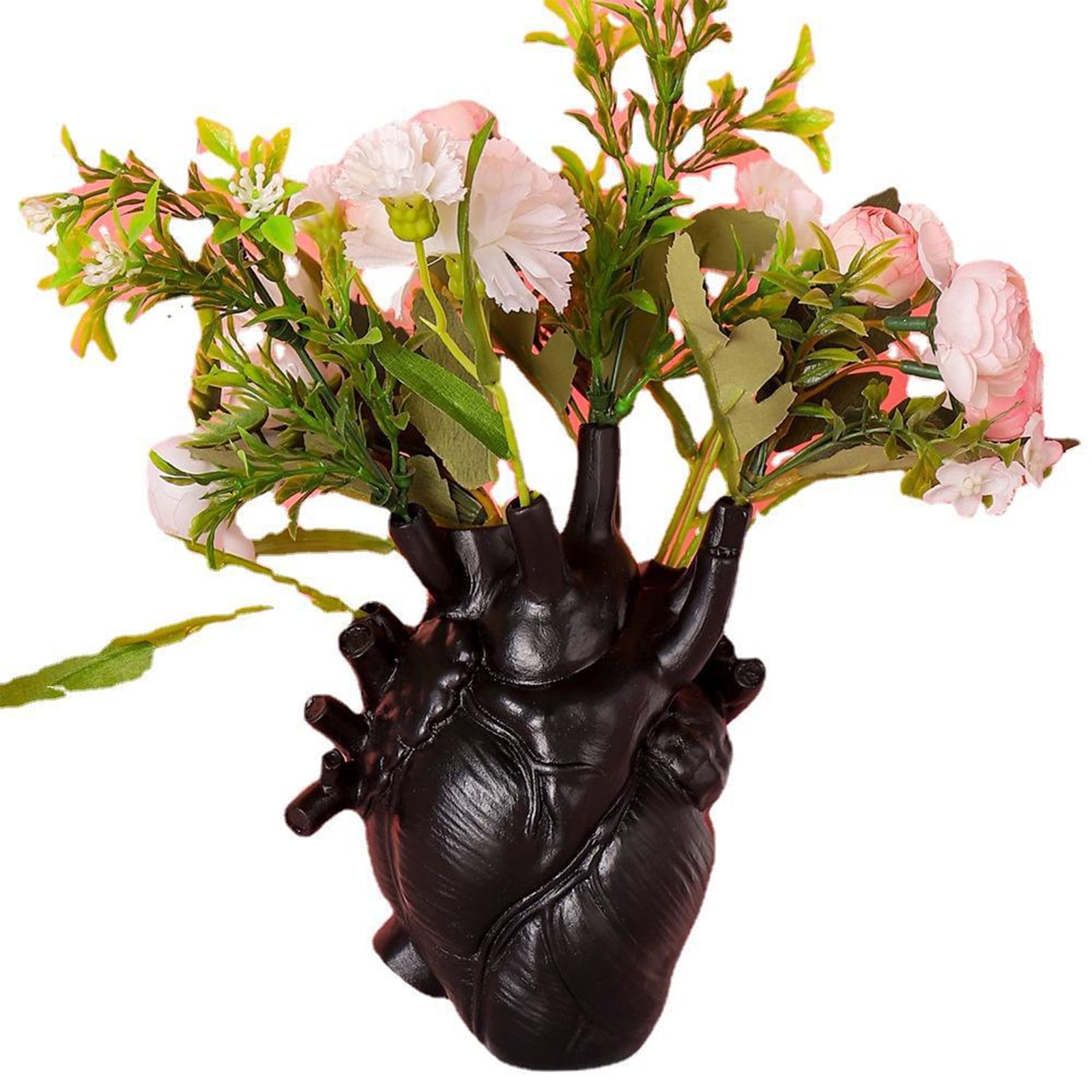 Anatomical Heart Vase Resin Flower Pot Desktop Ornament Home Shelf Table Decor