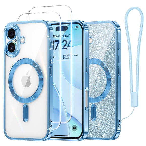 Funda de teléfono Meifigno Candy Series para iPhone 16 Plus de 6.7 pulgadas, azul