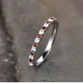 thumbnail image 3 of Garnet Topaz Wedding Half Eternity Matching Band Stacking Ring For Her 925 Sterling Silver Gemstone Jewelry For Women Gift, 3 of 5