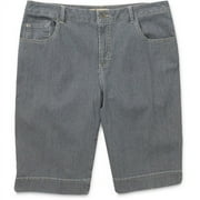 Faded Glory - Women's Plus Stripe Bermuda Shorts