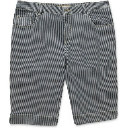 Faded Glory - Women's Plus Stripe Bermuda Shorts