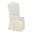 thumbnail image 2 of BalsaCircle Ivory Fitted Spandex Stretchable Banquet Chair Cover Ruffle Pleated Skirt Party Events Decorations, 2 of 8