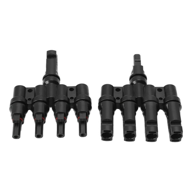 1 par de conectores de Cable de Panel Solar de rama en T, 1 hembra a 4 macho y 1 macho a 4 hembra, 1000V CC