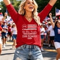 thumbnail image 3 of Fabrcox S-5XL 1776-2026 250th Anniversary USA Shirt 3/4 Length Sleeve Flag Print Womens July 4th Shirt Independence Day Celebration Freedom Patriotic Womens Tunic, 3 of 4