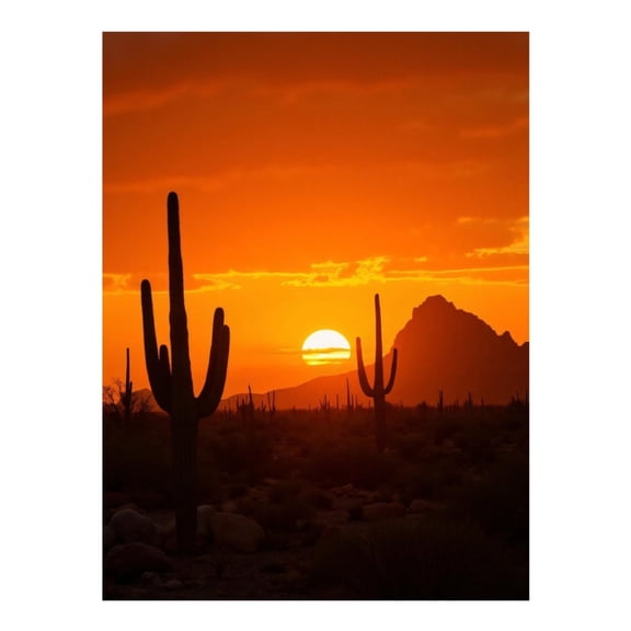 Diamond Art Kits for Adults - 5d Desert Sunset Cactus Silhouette Scene Diamond Painting for Adults, Diamond Art for Adults Beginners, Diamond Painting Kits for Adults for Home Wall Decor