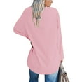 thumbnail image 7 of gakvbuo Plus Size Pullover Shirts For Womens Long Sleeve Fall Tops Loose Solid Color Crew Neck Oversized T-Shirts Loose Casual Tunics Blouses Tops, 7 of 7
