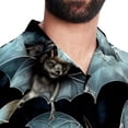 thumbnail image 5 of Bats Men's Poplin Casual Printed Button Down Short Sleeve Summer Beach Shirts Unisex, 5 of 6