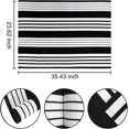 thumbnail image 2 of Bailu Outdoor Collection Hand-Woven Black Striped Rug, 24'' x 35'', 2 of 7
