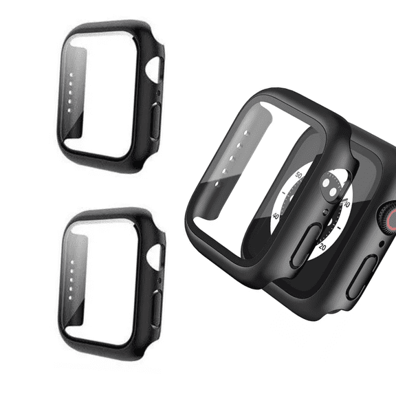 BLUUMTEK 2pack Case for Apple Watch Series 7/8/9 (45mm) Black, Built-in Screen Protector