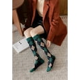 thumbnail image 4 of Women's Retro Plaid Knee High Sock, Kawaii Japanese JK Winter Warm Thick Long Tube Ribbed Knitted Crew Sock. ﻿, 4 of 9