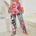 thumbnail image 3 of Pink Roses Animal Print Pattern Winter Female Pants Flannel High Waist Women Pants Lady Warm Straight Leg Plush Trousers, 3 of 7