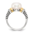 thumbnail image 2 of Sterling Silver w/14k Diamond & Freshwater Cultured Pearl Ring - Size 8, 2 of 3