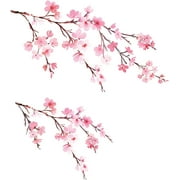DECOWALL DWL-1903 Watercolor Cherry Blossoms Kids Wall Stickers Wall Decals Peel and Stick Removable Wall Stickers for Kids Nursery Bedroom Living Room dcor