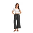 thumbnail image 7 of SWQZVT Women's Casual Wide Leg Pants Wide Leg Pants Drawstring Elastic Mid Waist Pants with Pockets Black, 7 of 7